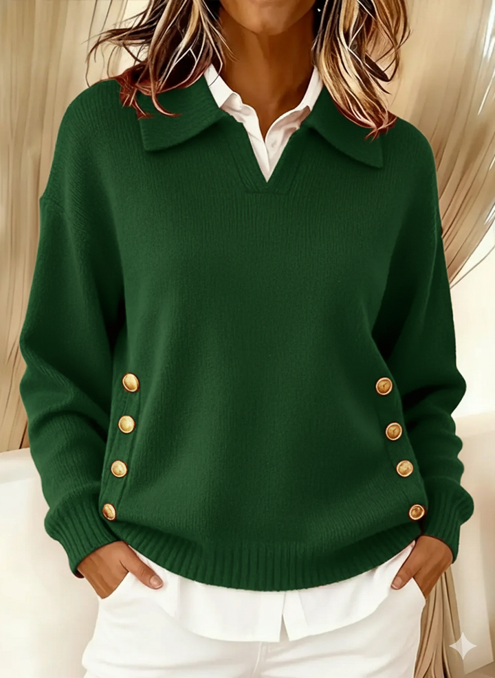 Vicenta | Pull-over à col polo et boutons