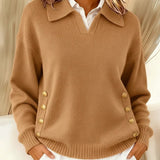 Vicenta | Pullover mit Polo-Kragen und Knöpfen