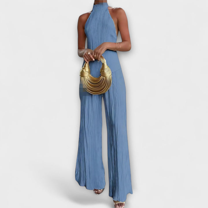 Pilarica - Ensemble asymétrique plissé couleur crème