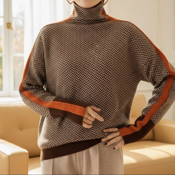 Eleanor | Collo alto Herringbone Luxe