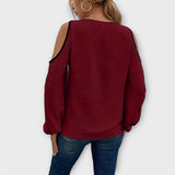 Scarlett - Cremefarbene Bluse mit eckigem Ausschnitt
