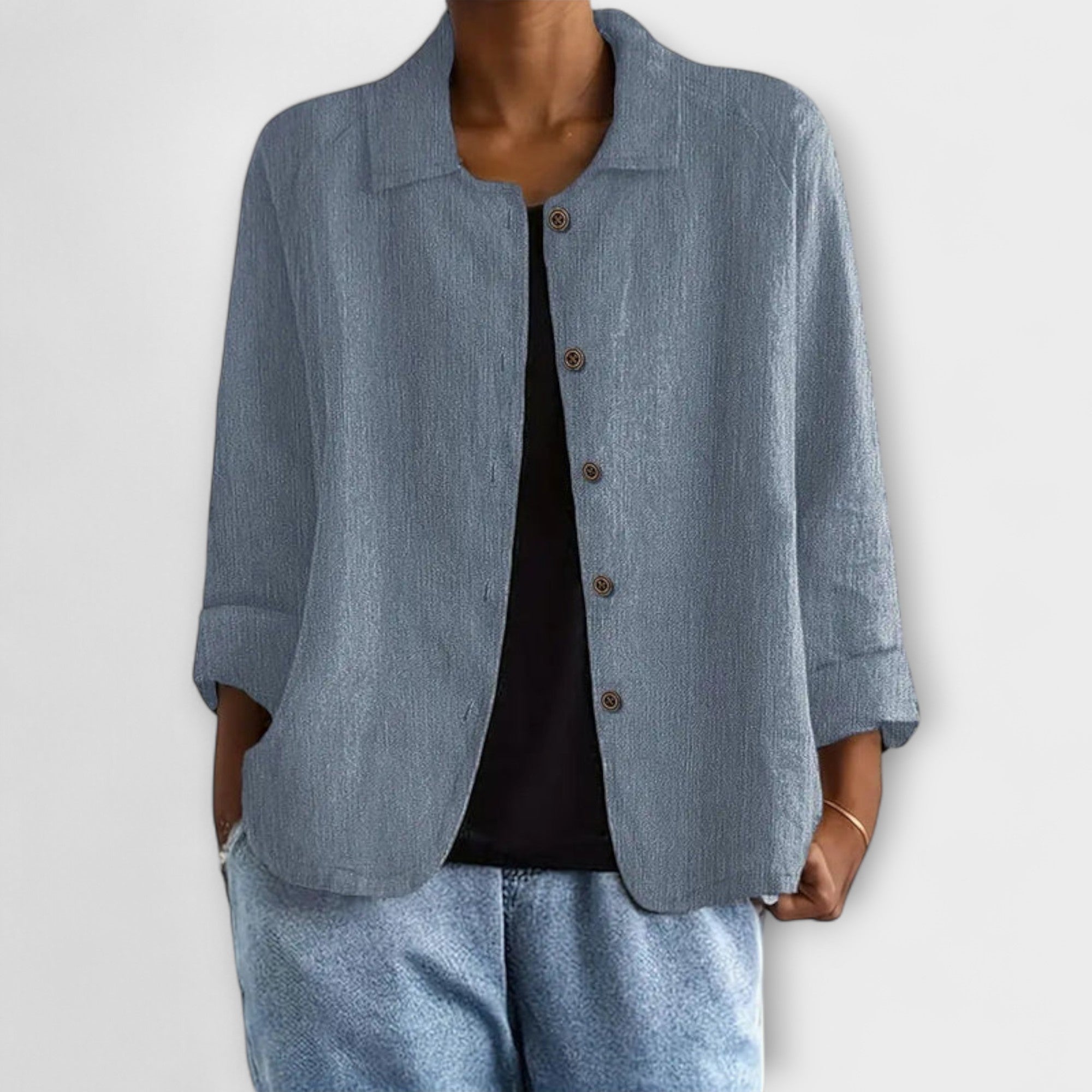 Mira - Altrosa leichte Strickjacke