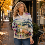 Zelda - Schottisches Distel-Landschaft Zip-Cardigan