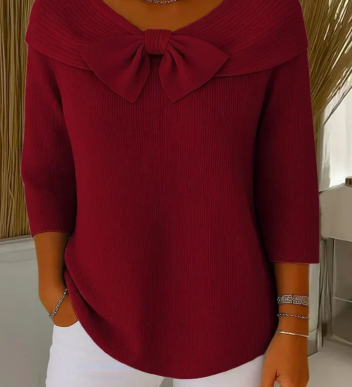 Trinidad | Pullover mit Schleife und Rundhalsausschnitt
