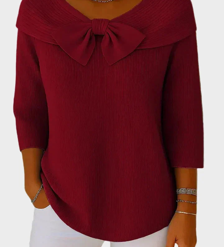 Aline - Weicher und Eleganter Pullover mit Schleife
