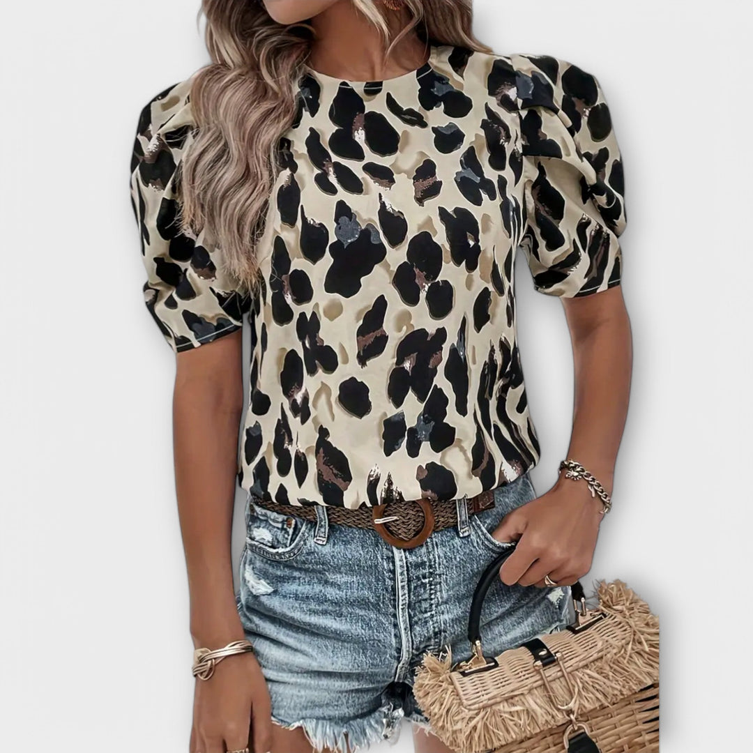 Amelia - Bluse mit Leopardenmuster