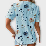 Emily - Rosa Bluse mit Blütenmuster und Spitze