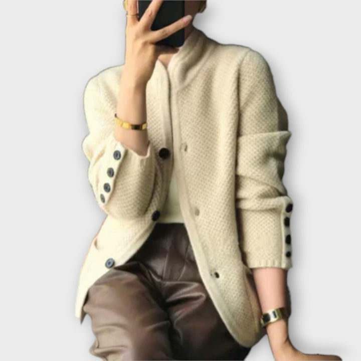 Alissa - Cardigan douillet couleur crème