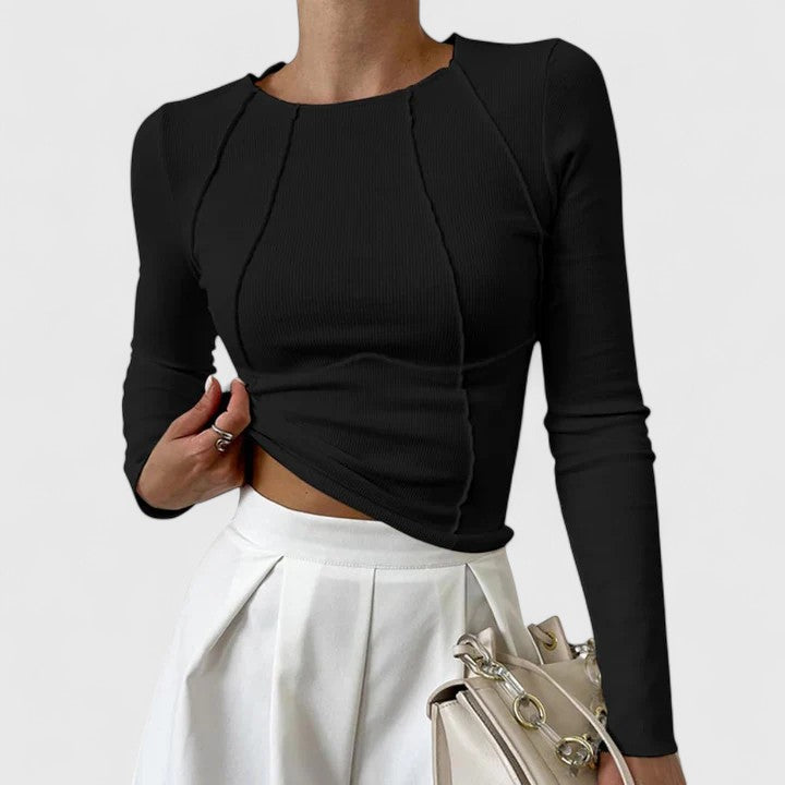 Rozminda - T-shirt à manches longues blanc et confortable