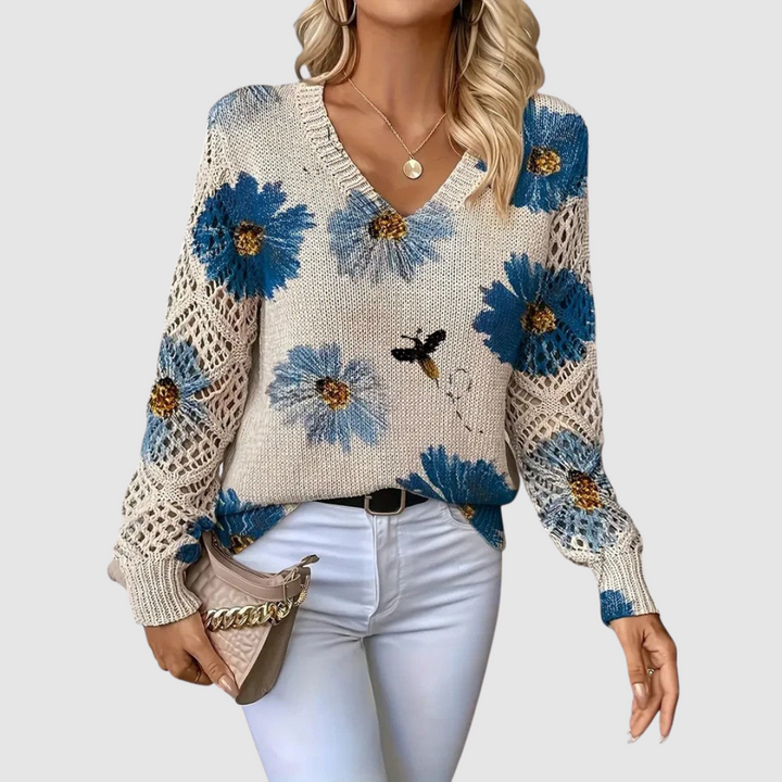 Meda - Élégant pull à motif floral