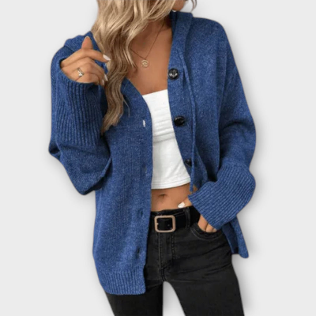 Brittan - Cardigan beige boutonné