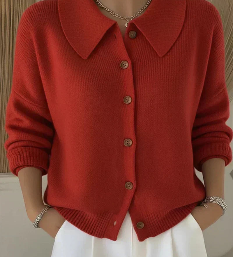 Vega | Strickjacke mit Hemdkragen