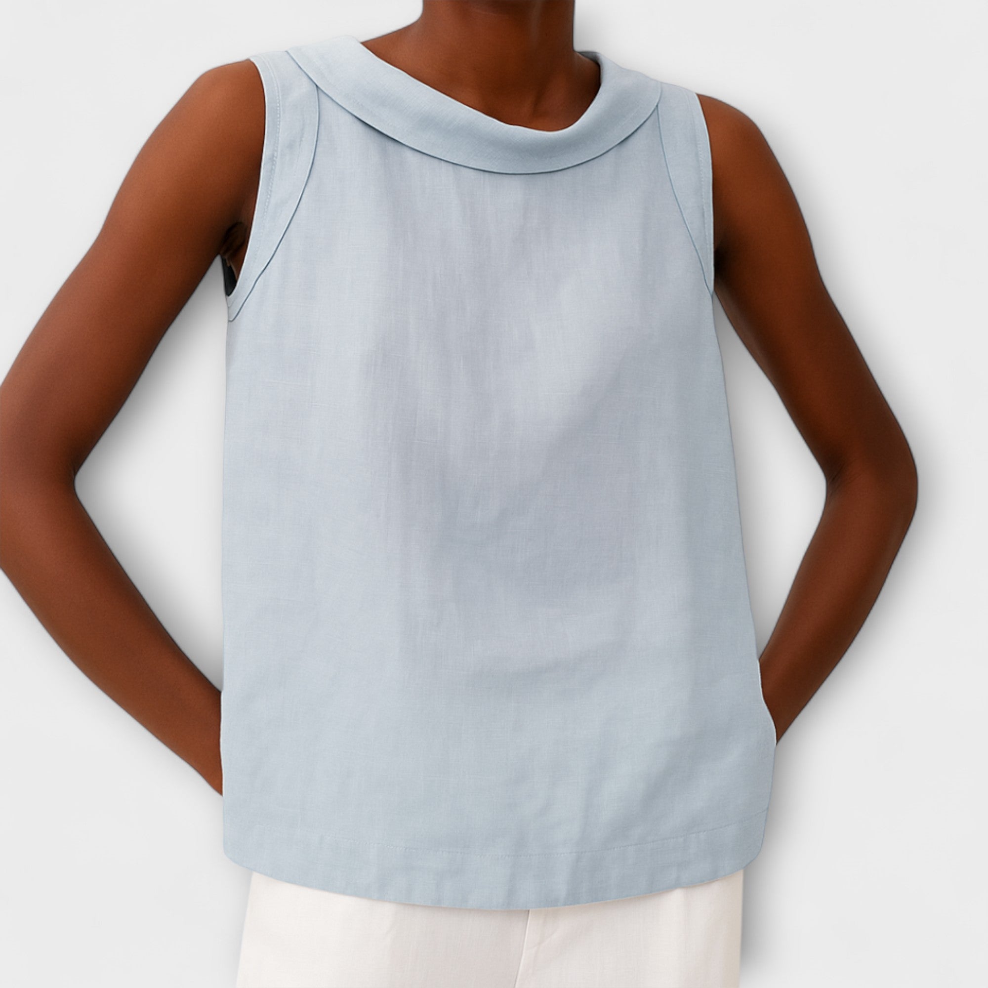 Brianna - Beige elegantes ärmelloses Top