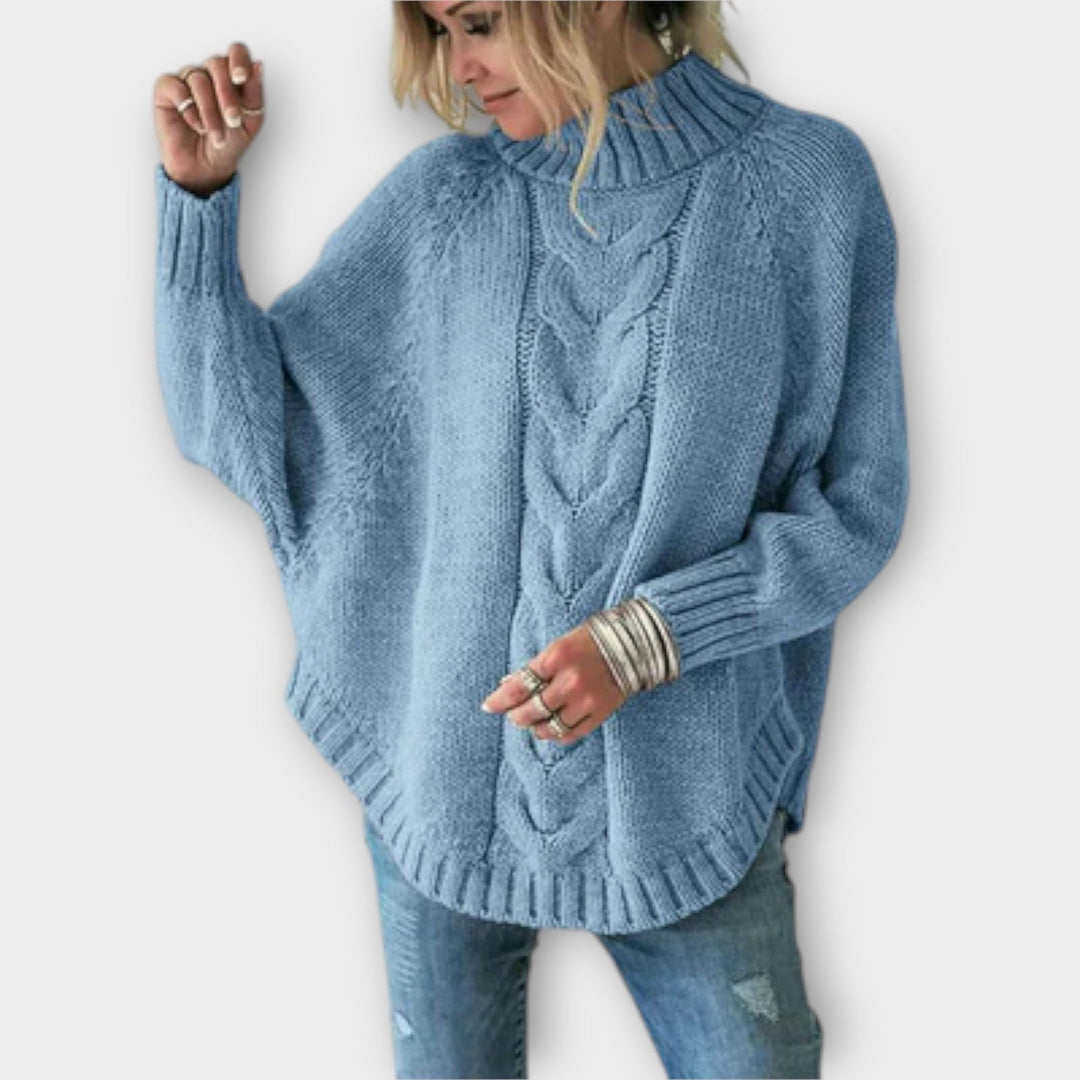 Elysian - Pull bleu clair à motif torsadé