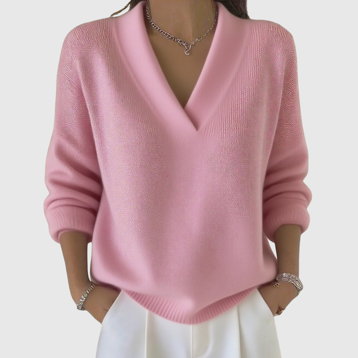 Faye | Pull décontracté à col en V doux