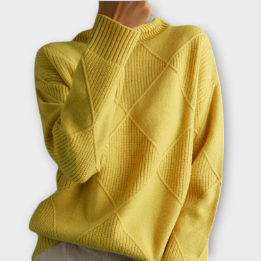 Melanie - Gelber gemütlicher Rollkragenpullover