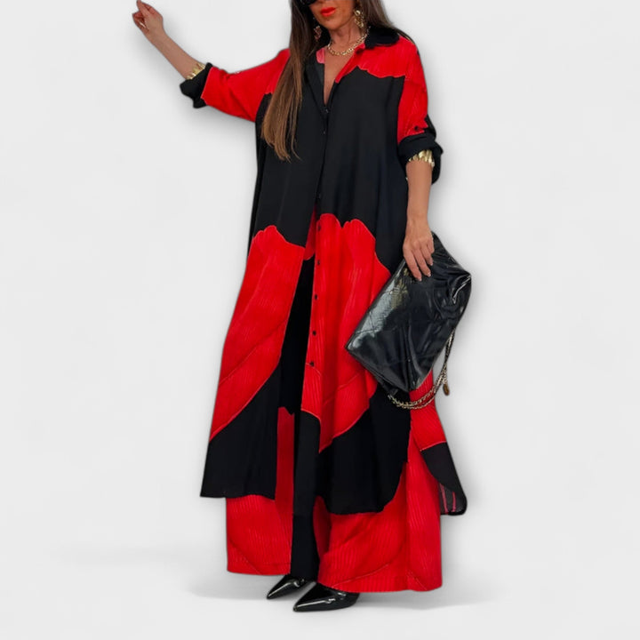 Moriel - Ensemble crème avec cardigan long