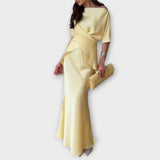 Finja - Gelbes Off-Shoulder-Set mit Knotenfront