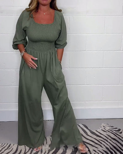 Savannah™ - Einfarbiger Jumpsuit mit Ausschnitt