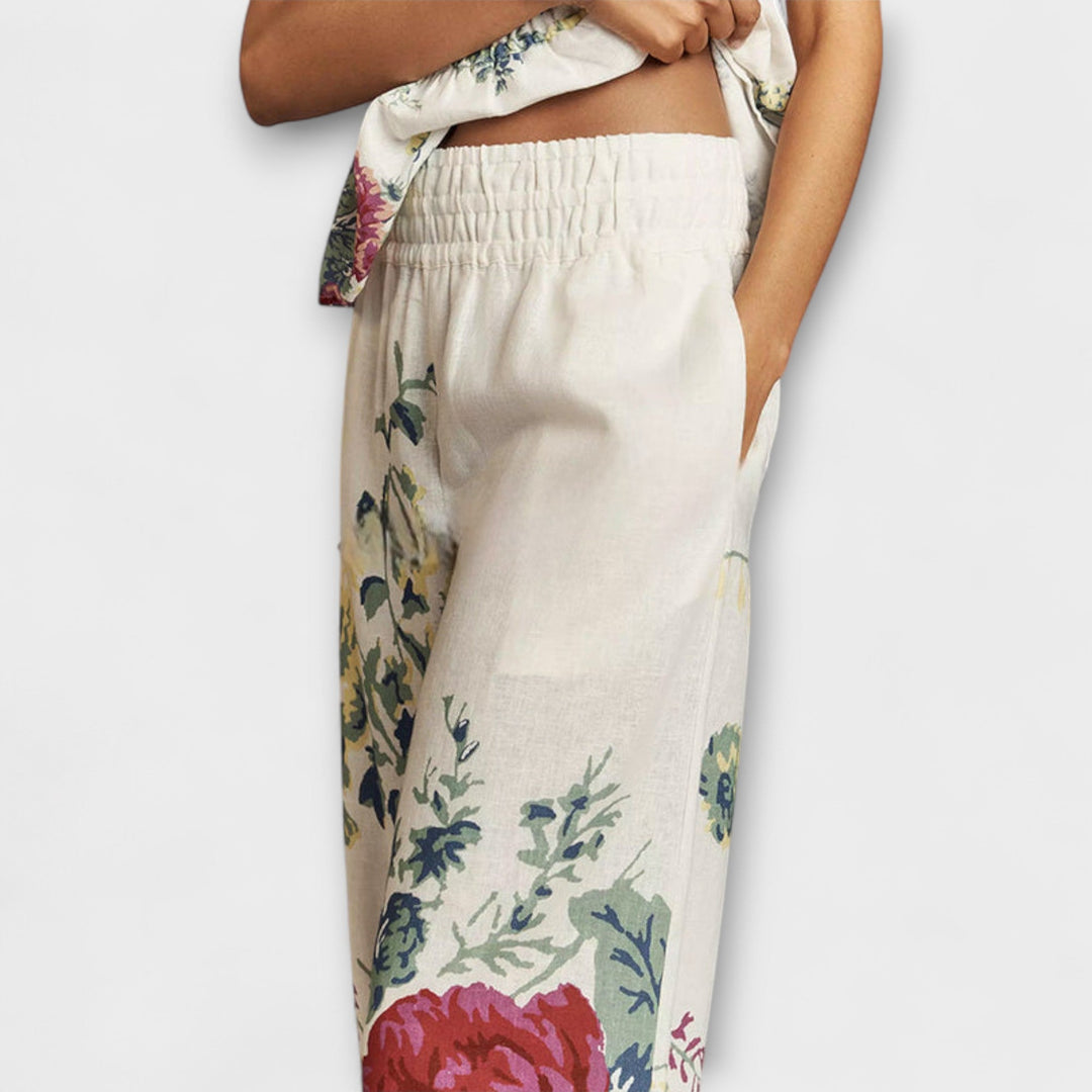 Indigo - Ensemble crème à motif floral