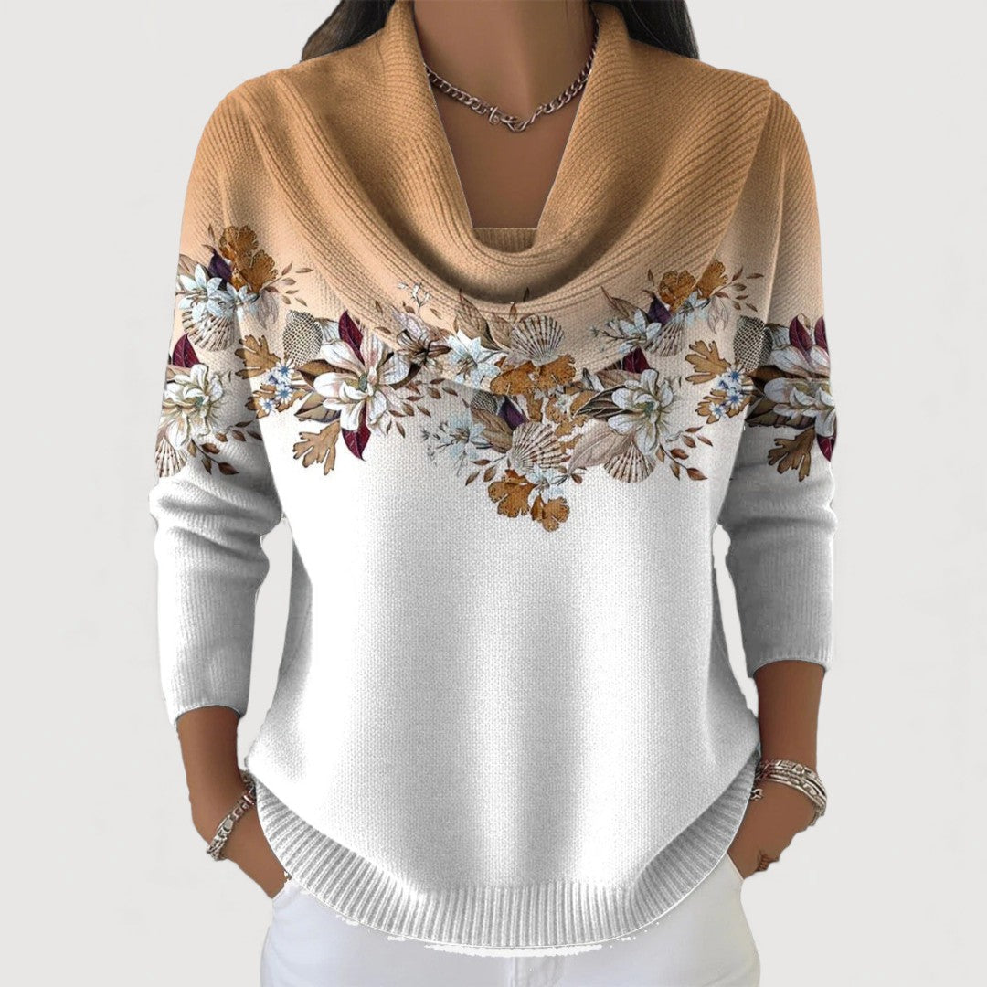 Alba | Jersey Floral mit Stehkragen