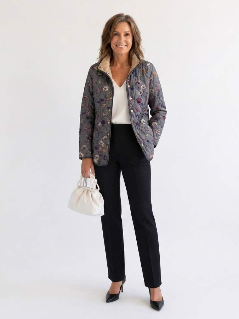 DELACROIX | Steppjacke mit getrockneten Blumen Nathalie