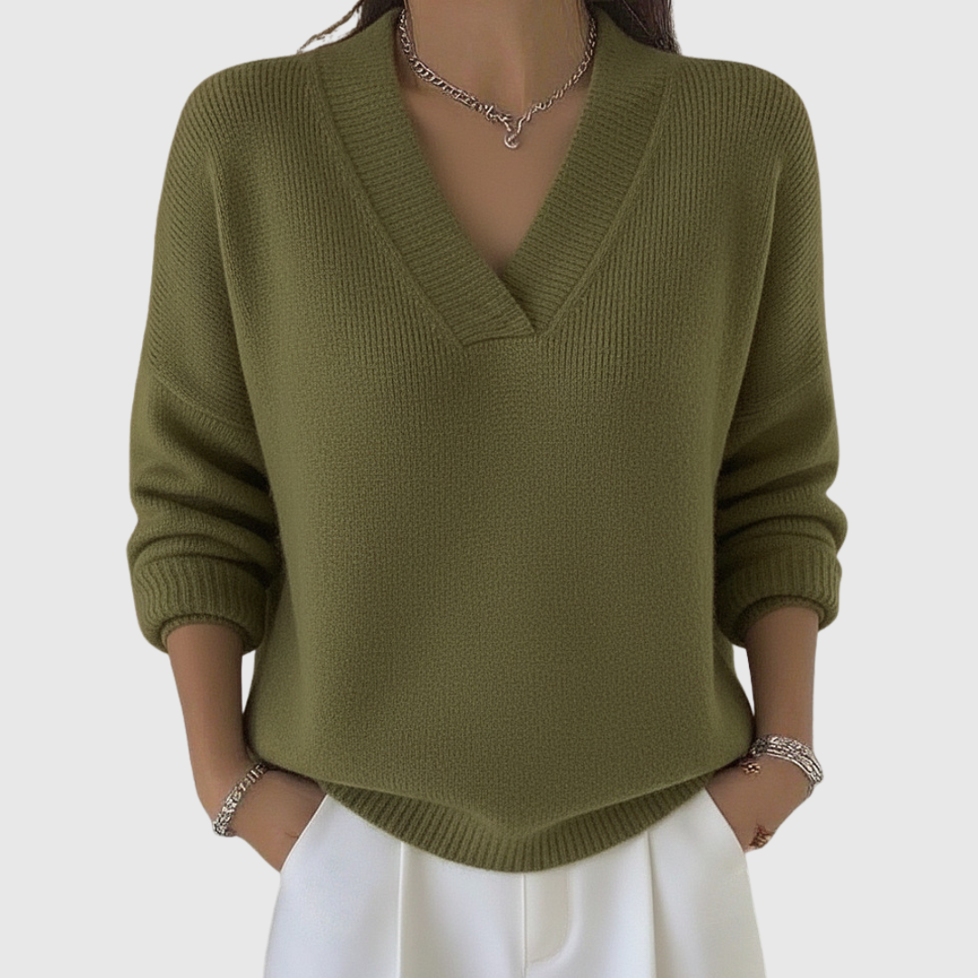Faye | Weicher V-Ausschnitt-Pullover im lässigen Stil