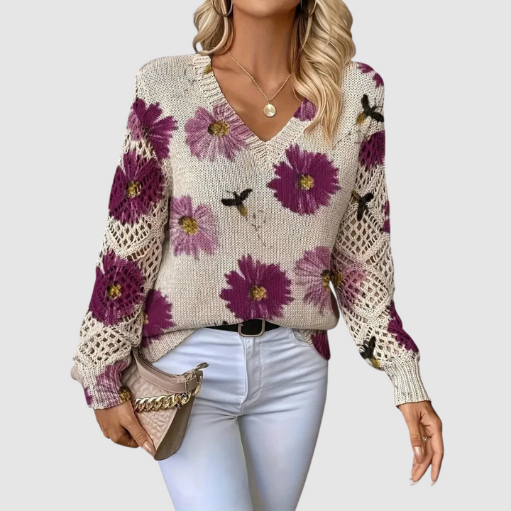 Meda - Élégant pull à motif floral