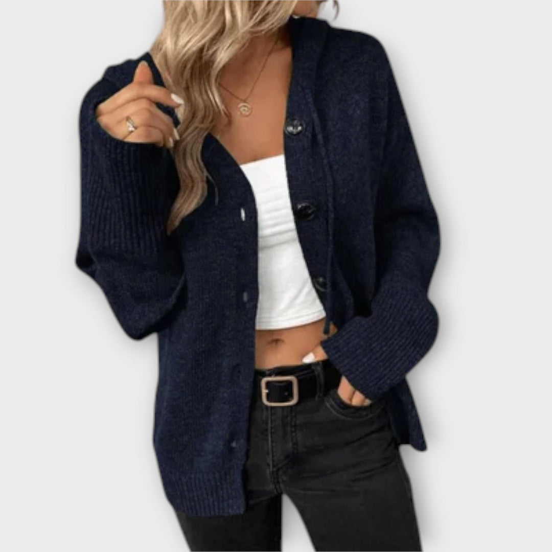Brittan - Cardigan beige boutonné