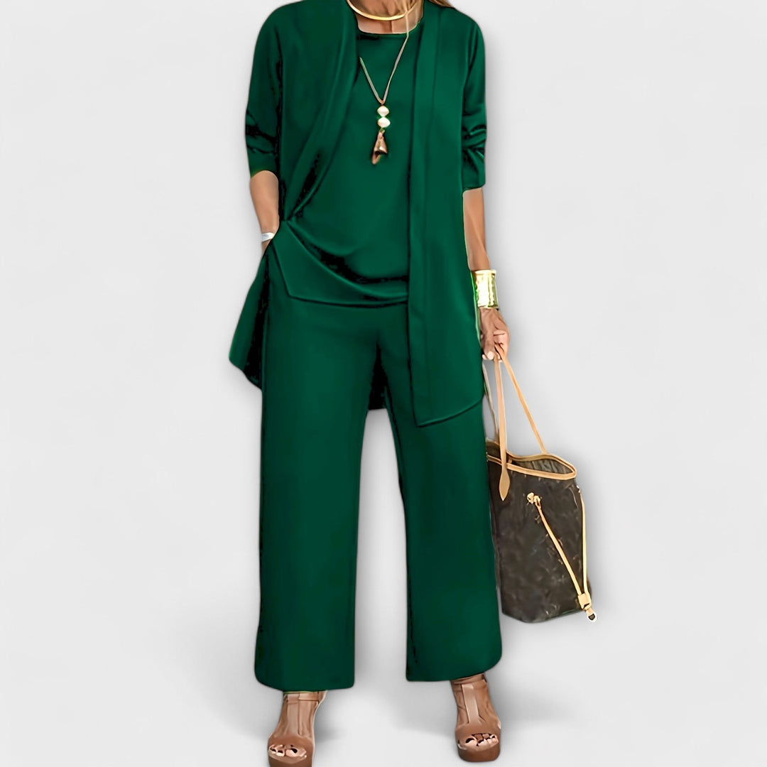 Lora - Completo marrone casual a tre pezzi