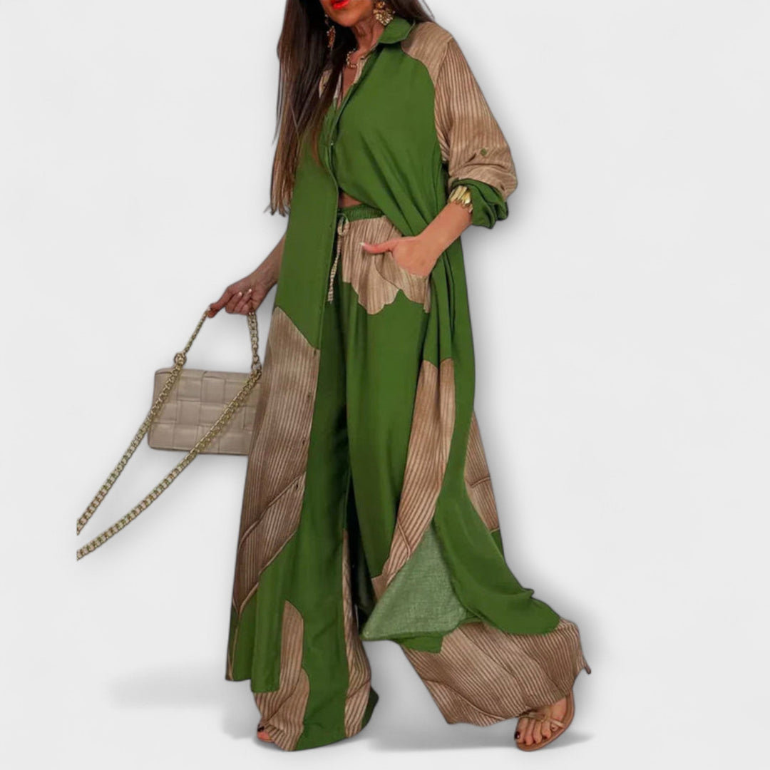 Moriel - Ensemble crème avec cardigan long