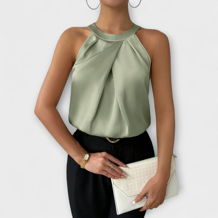 Skye - Top color champagne con spalle scoperte