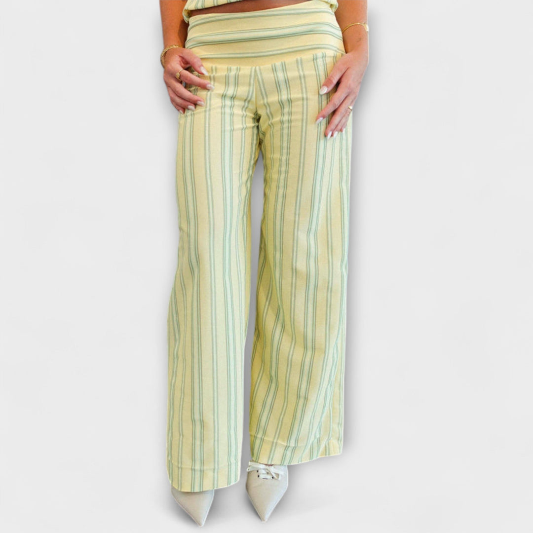 Anastasia - Ensemble pantalon à rayures vert clair
