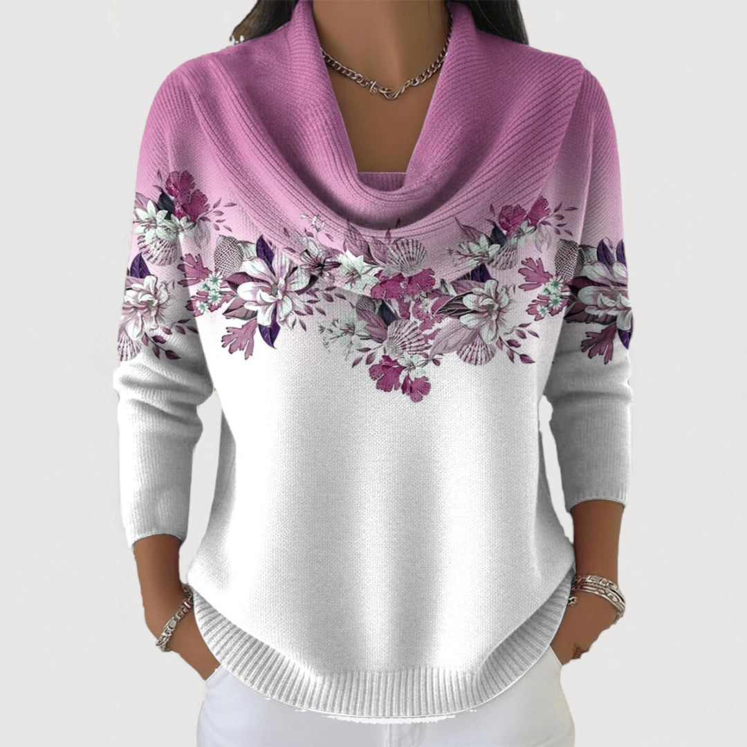 Alba | Jersey Floral mit Stehkragen