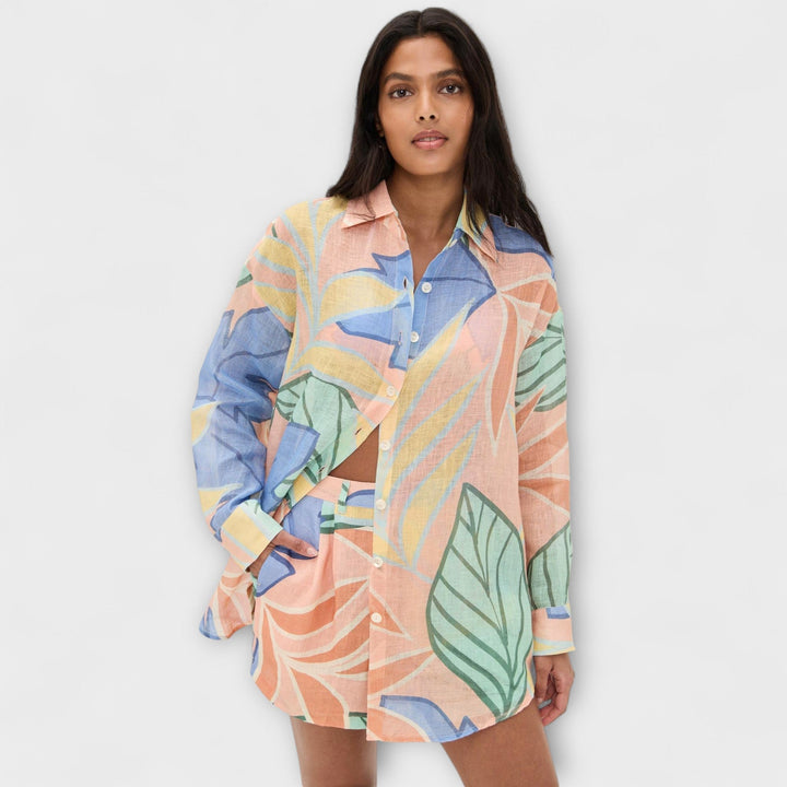 Mary - Ensemble court tropical coloré