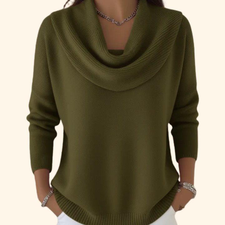 Julia | Pull à col drapé