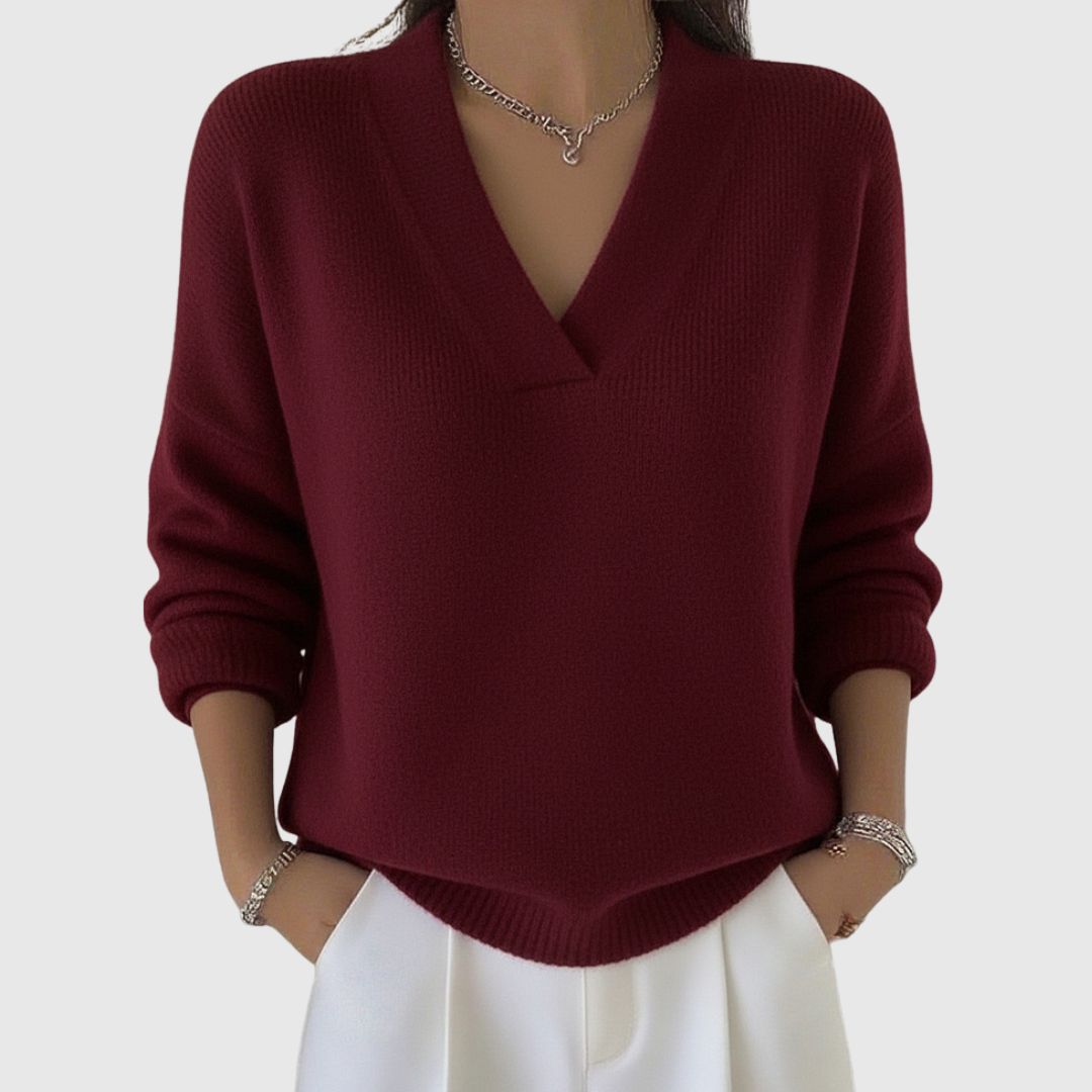Faye | Weicher V-Ausschnitt-Pullover im lässigen Stil