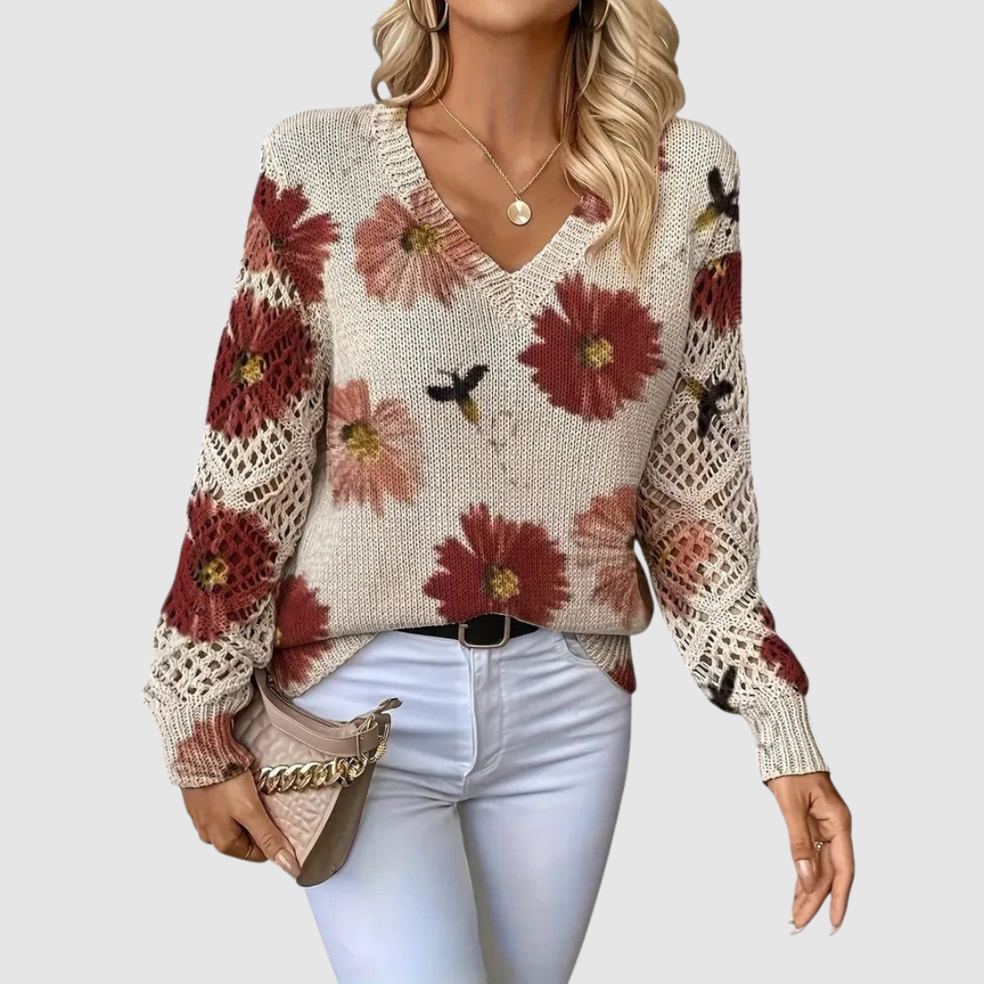 Meda - Élégant pull à motif floral