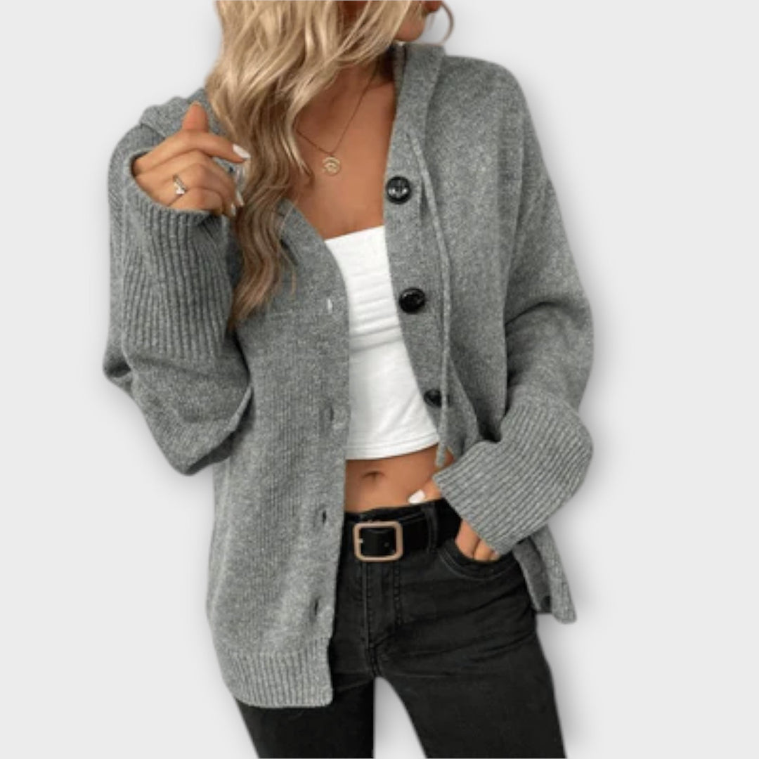 Brittan - Cardigan beige boutonné