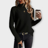 Hannah - Weisser eleganter Pullover mit Stehkragen