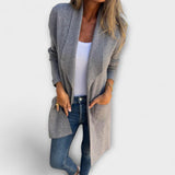 Eliane - Grauer eleganter Longline-Cardigan