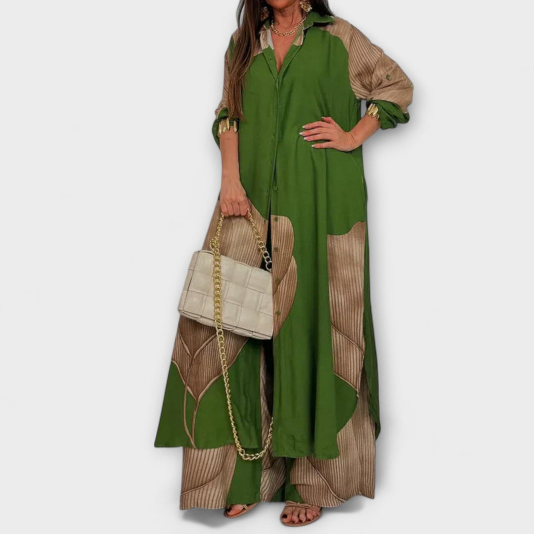 Moriel - Ensemble crème avec cardigan long