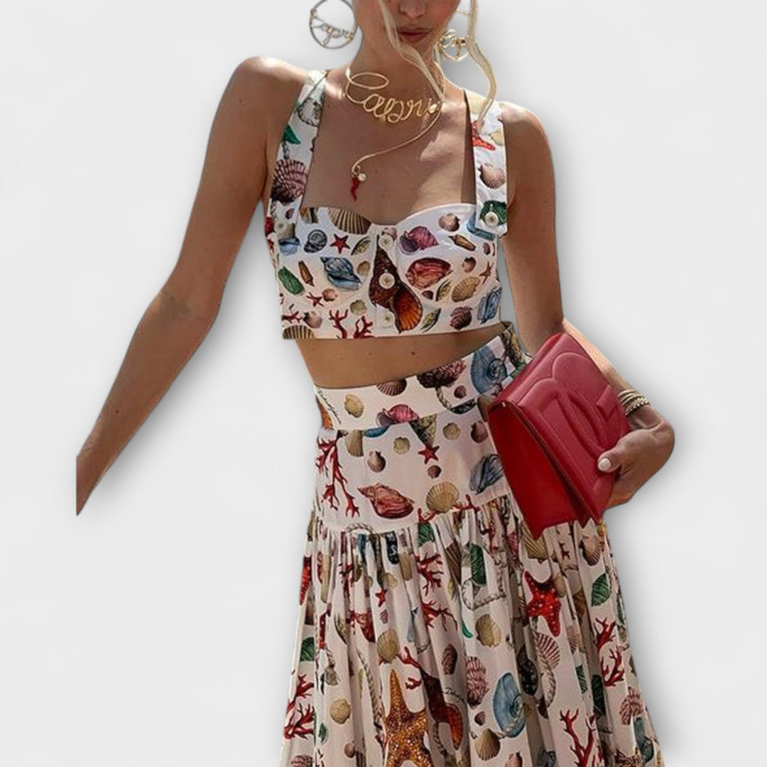 Heather - Buntes Set mit Top und Maxi-Rock