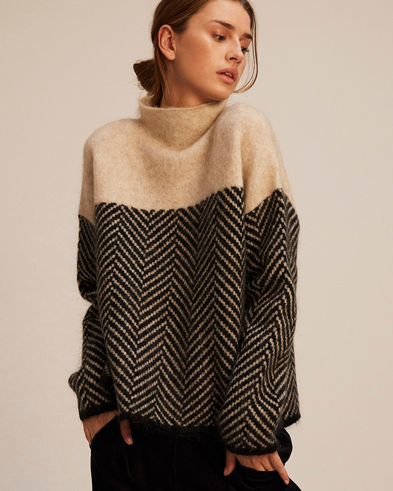 Norah | Pull-over en coton à col montant