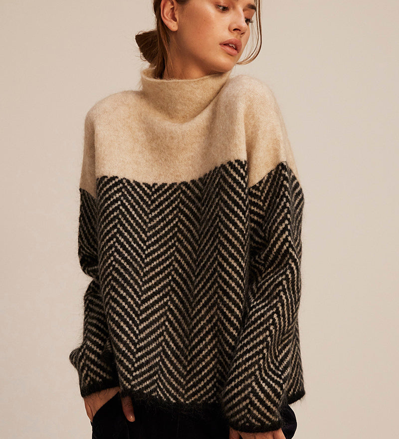 Norah | Baumwollpullover mit Stehkragen