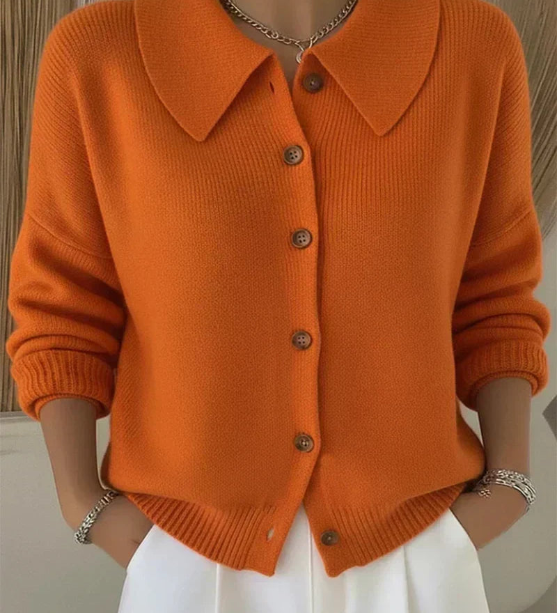 Vega | Strickjacke mit Hemdkragen