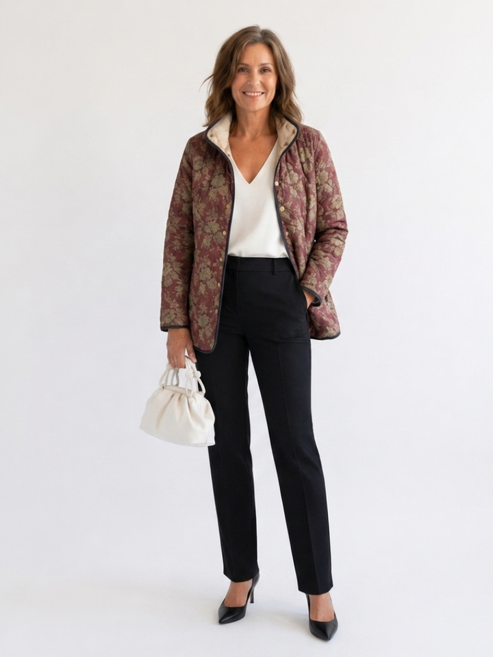 Johanna | Steppjacke Damast Pflaume Sophie