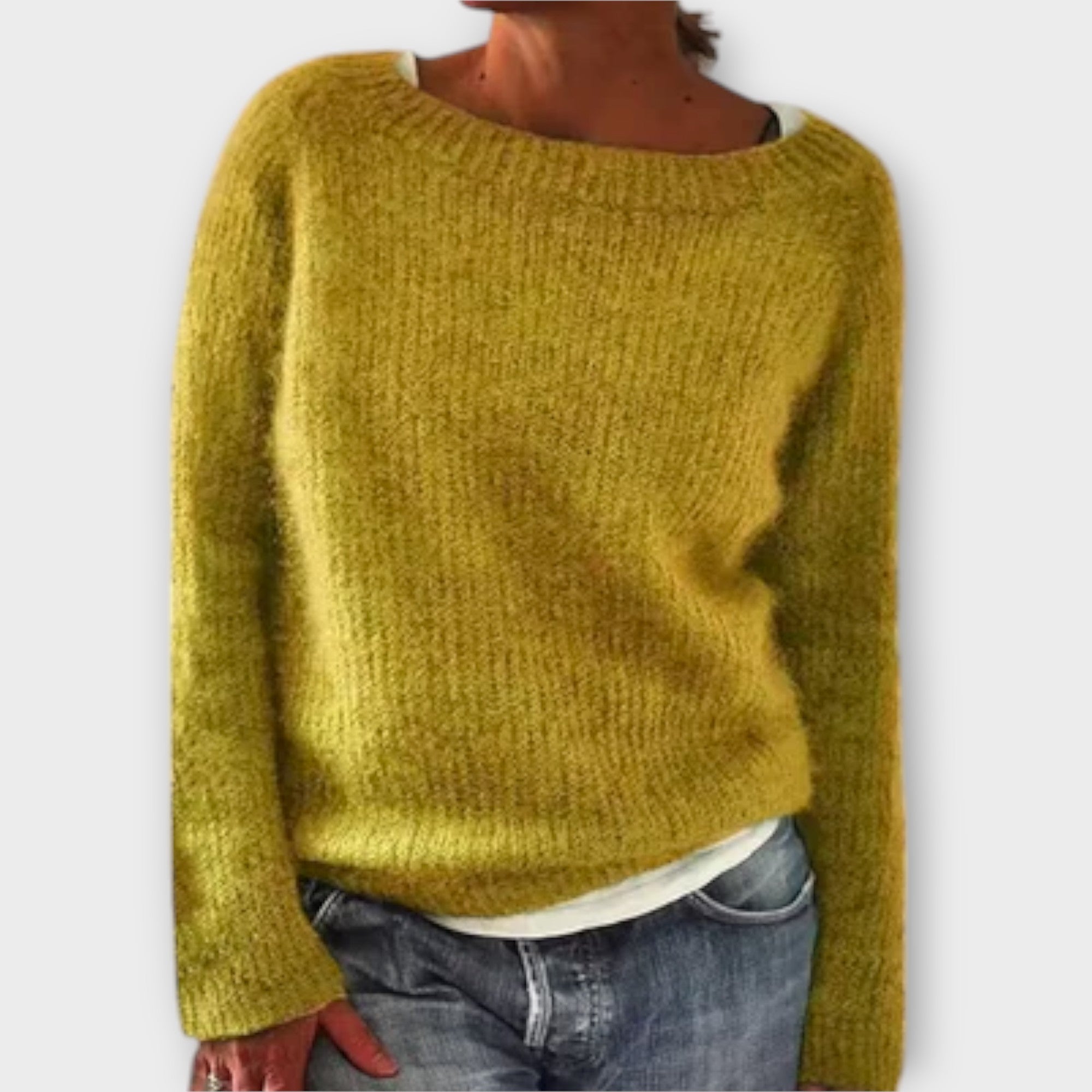 Regine - Grauer einfarbiger Pullover