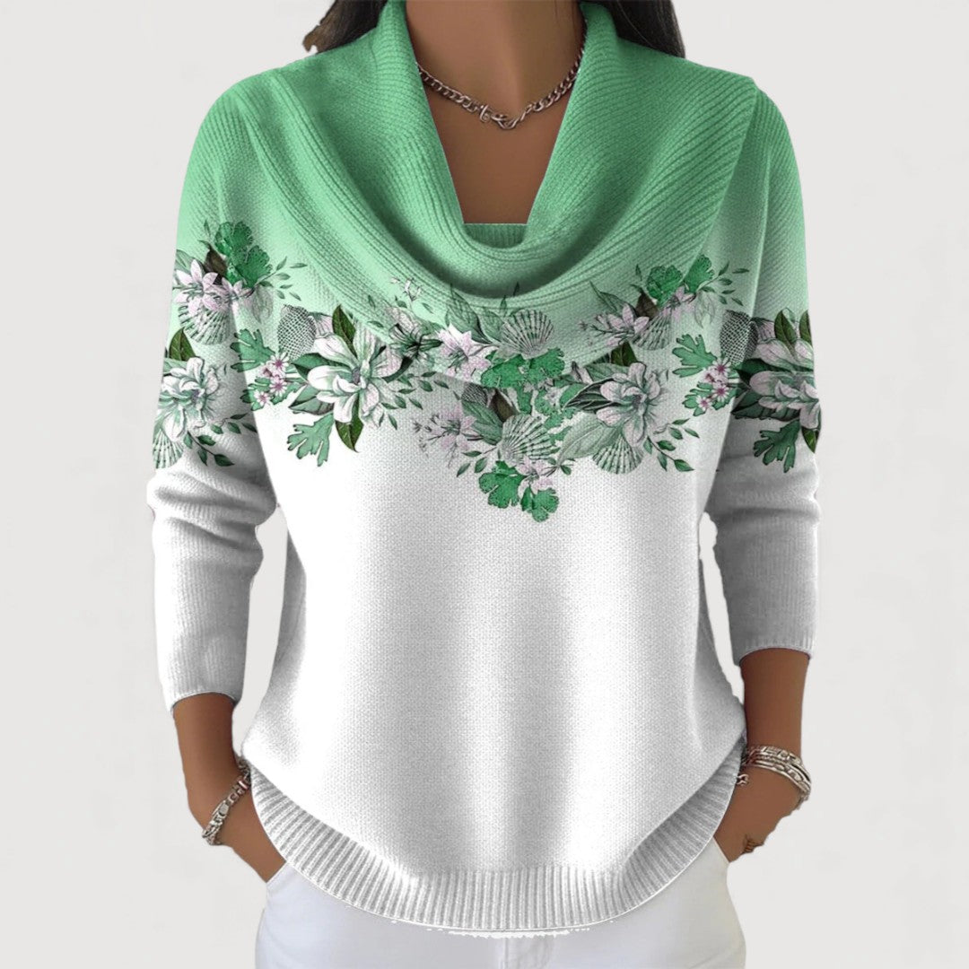 Alba | Jersey Floral mit Stehkragen