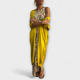 Viviana - Gelbes elegantes Pailletten-Ensemble